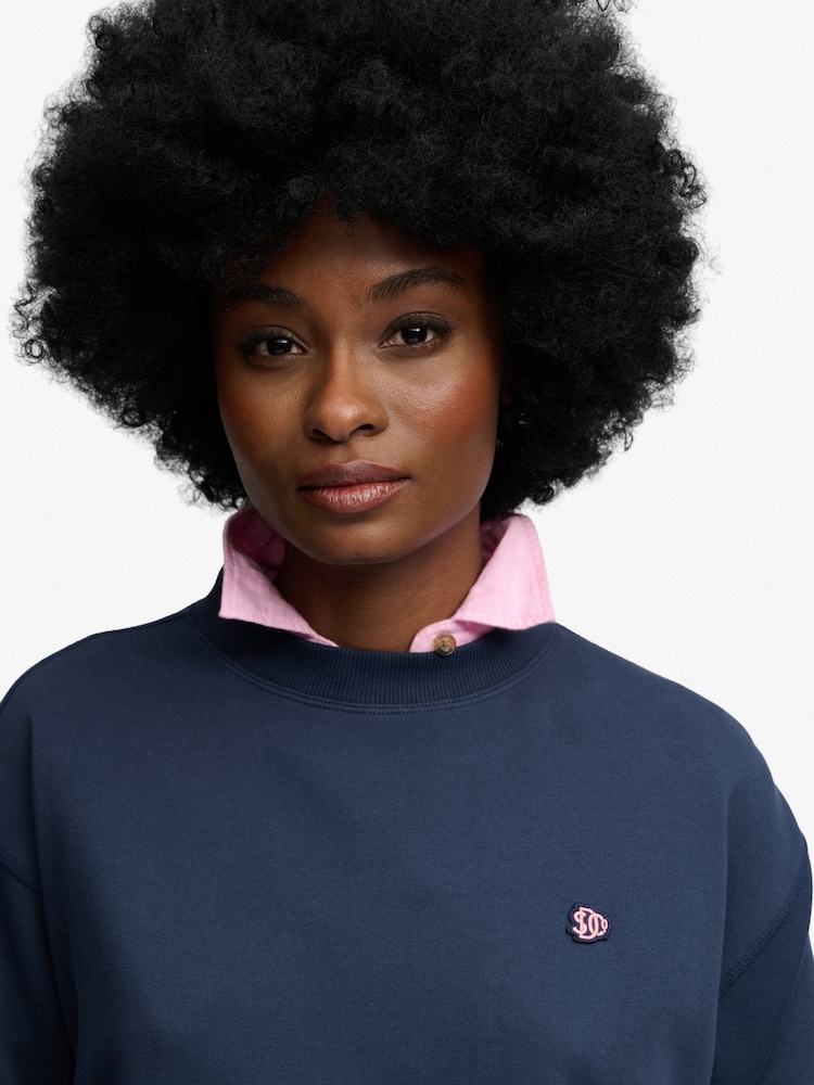 Superdry Blue Essential Heritage Crew Neck Jumper - Image 5 of 5