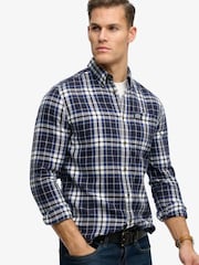 Superdry Blue Long Sleeve Cotton Lumberjack Shirt - Image 1 of 7