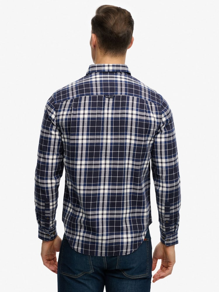 Superdry Blue Long Sleeve Cotton Lumberjack Shirt - Image 2 of 7