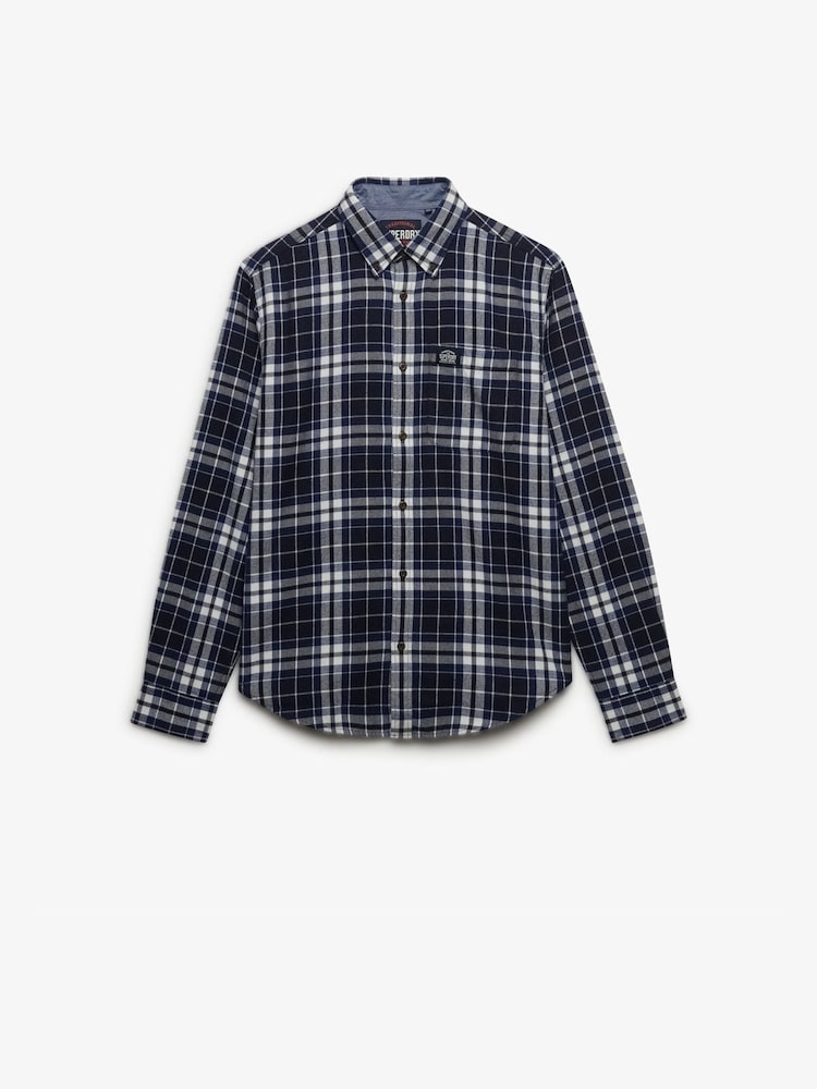 Superdry Blue Long Sleeve Cotton Lumberjack Shirt - Image 7 of 7