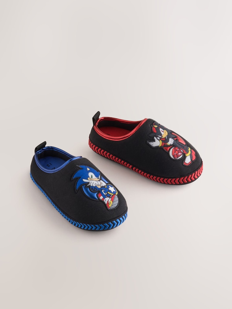 Black Sonic The Hedgehog Mule Slippers - Image 1 of 5 Black Sonic The Hedgehog Mule Slippers - Image 1 of 5