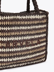 Carvela Brown Nola Crochet Tote Bag - Image 5 of 5