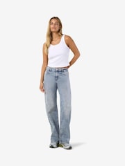 NOISY MAY Blue Mid Waisted Wide Leg Jeans - Image 1 of 7