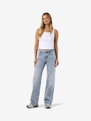 NOISY MAY Blue Mid Waisted Wide Leg Jeans - Image 2 of 7
