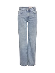NOISY MAY Blue Mid Waisted Wide Leg Jeans - Image 6 of 7