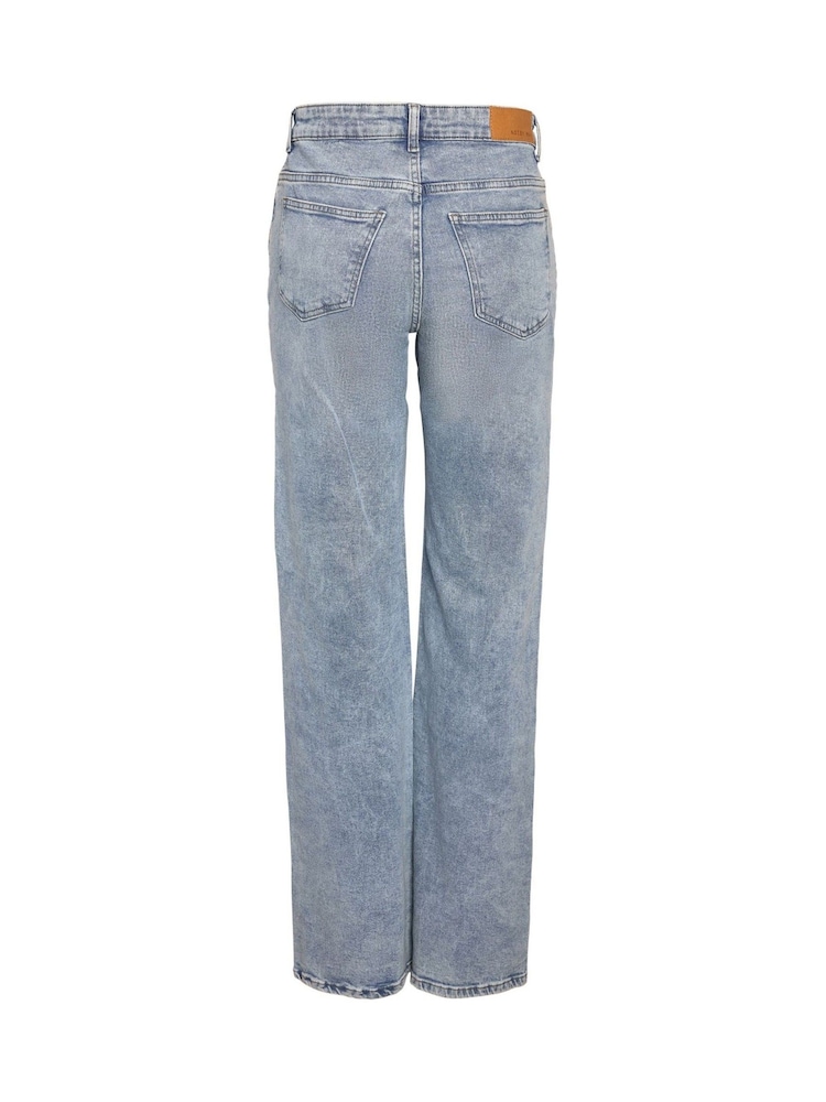 NOISY MAY Blue Mid Waisted Wide Leg Jeans - Image 7 of 7