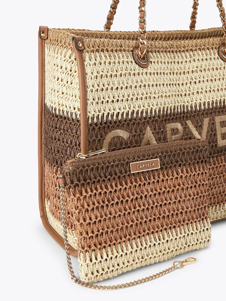 Carvela Nude Sorrento Raffia Tote Bag - Image 4 of 4