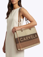 Carvela Nude Sorrento Raffia Tote Bag - Image 6 of 6