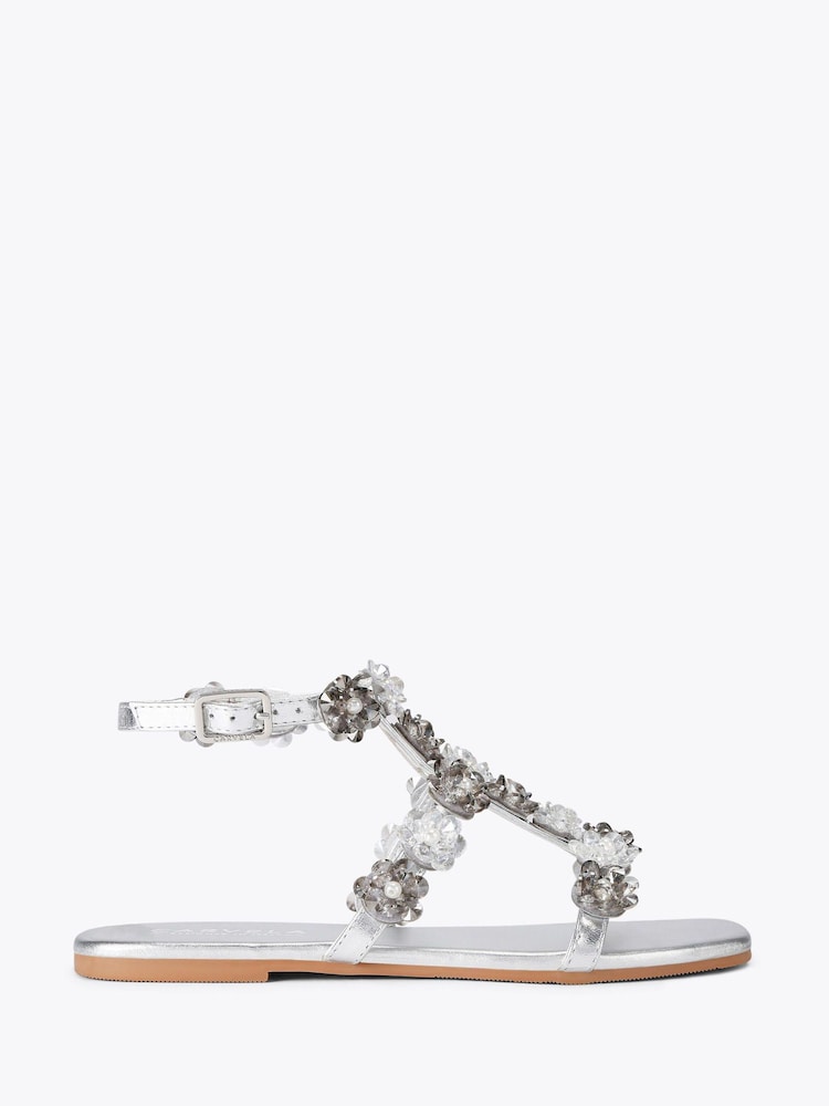 Carvela Silver Organza Sandals - Image 1 of 4 Carvela Silver Organza Sandals - Image 1 of 4