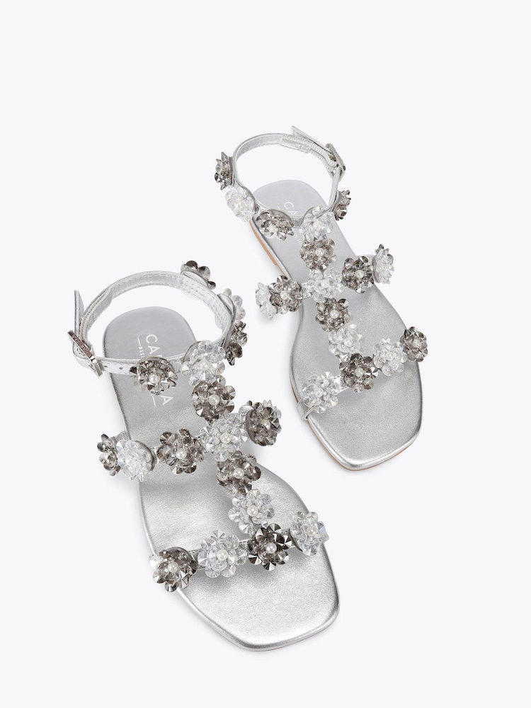 Carvela Silver Organza Sandals - Image 2 of 4 Carvela Silver Organza Sandals - Image 2 of 4