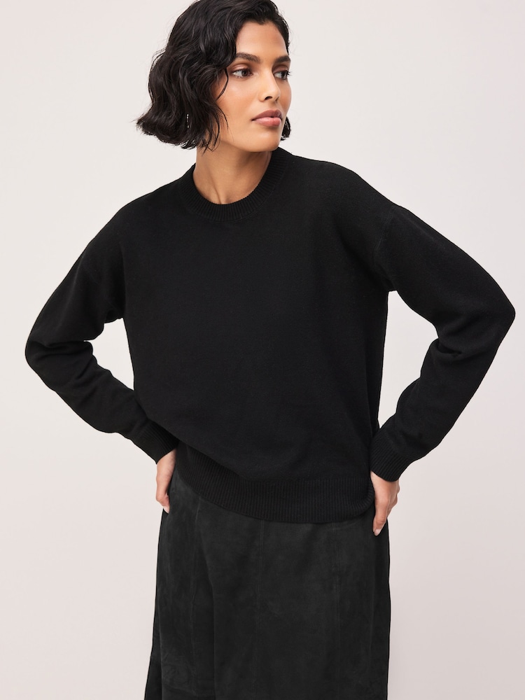 Qara - Supersoft Crew Neck Long Sleeve Jumper - 8şəkildən 2 şəkil