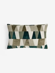 Sage Green 40 x 59cm 40 x 59cm Cut Velvet Geo Zig Cushion - Image 2 of 4
