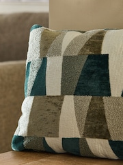 Sage Green 40 x 59cm 40 x 59cm Cut Velvet Geo Zig Cushion - Image 4 of 4