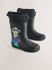 Black Space Adjustable Cuff Wellies - Image 1 of 6