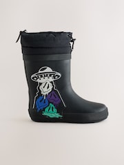 Black Space Adjustable Cuff Wellies - Image 2 of 6