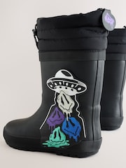 Black Space Adjustable Cuff Wellies - Image 3 of 6