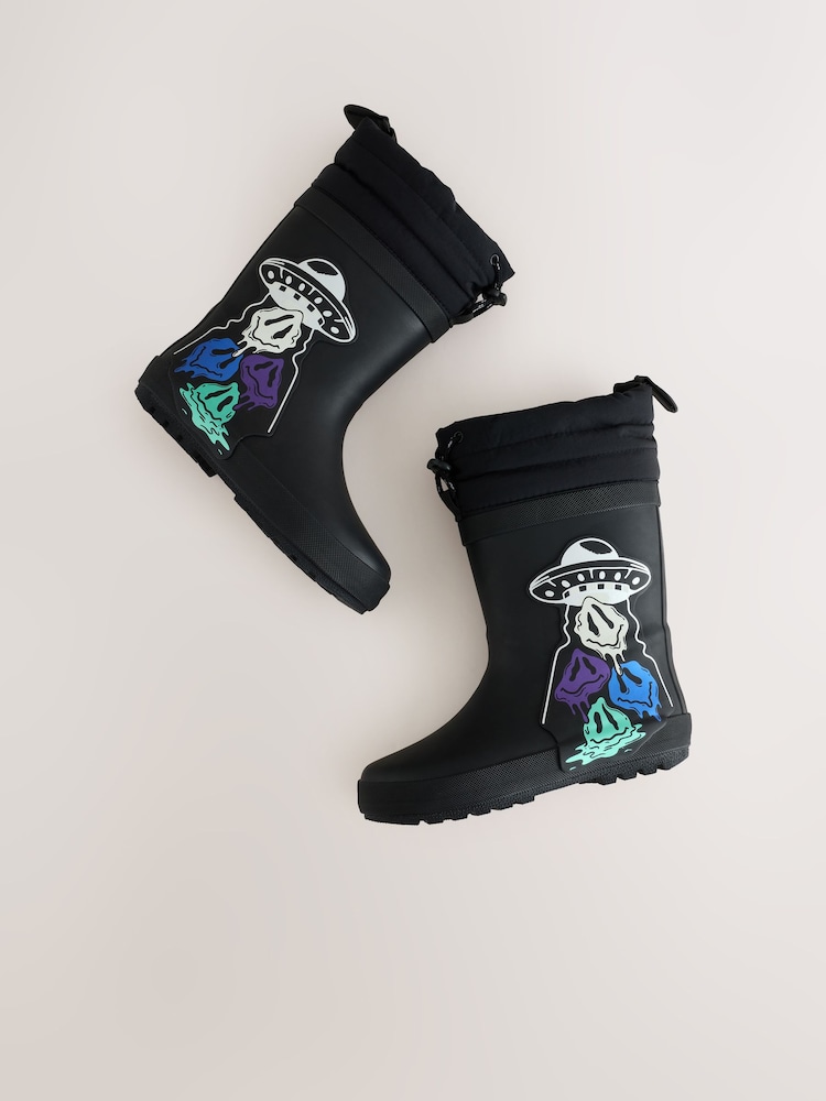Black Space Adjustable Cuff Wellies - Image 6 of 6 Black Space Adjustable Cuff Wellies - Image 6 of 6