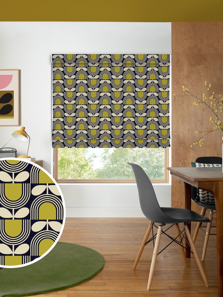 Orla Kiely Navy Striped Tulip Made to Measure Blinds - Image 1 of 5