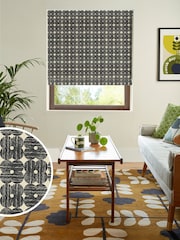 Orla Kiely Charcoal Textured Flower Made to Measure Blinds - Image 1 of 6