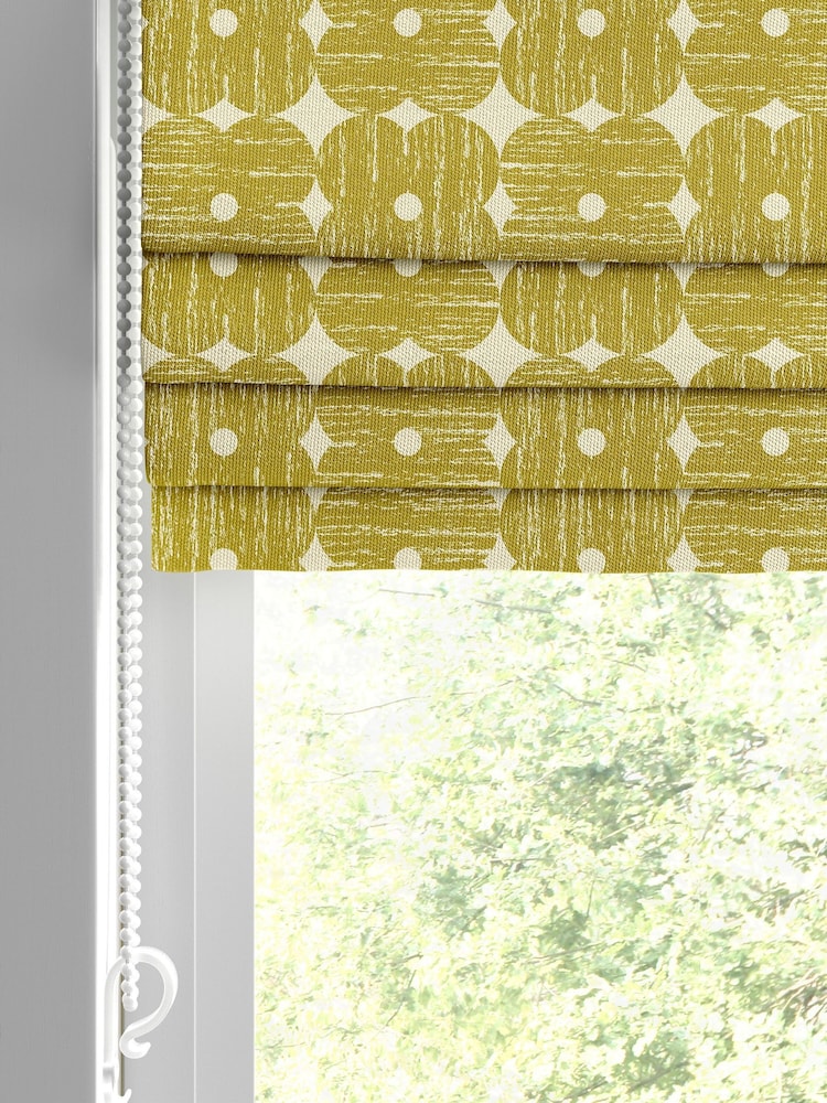 Orla Kiely Yellow Textured Flower Made to Measure Blinds - Image 2 of 6