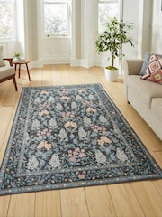 Think Rugs Dark Blue Versailles H1425 Floral Rug - Image 1 of 6