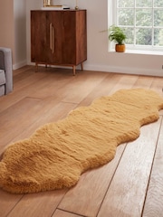 Think Rugs Mustard Super Teddy Double Sheepskin Plain Shaggy Rug - Image 1 of 6