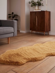 Think Rugs Mustard Super Teddy Double Sheepskin Plain Shaggy Rug - Image 2 of 6