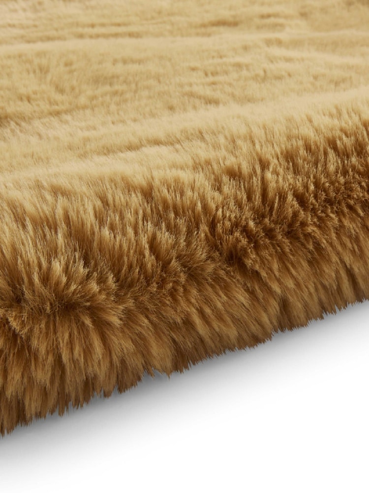 Think Rugs Mustard Super Teddy Double Sheepskin Plain Shaggy Rug - Image 6 of 6