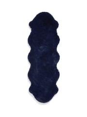 Think Rugs Navy Super Teddy Double Sheepskin Plain Shaggy Rug - Image 3 of 6
