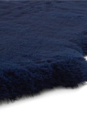 Think Rugs Navy Super Teddy Double Sheepskin Plain Shaggy Rug - Image 4 of 6