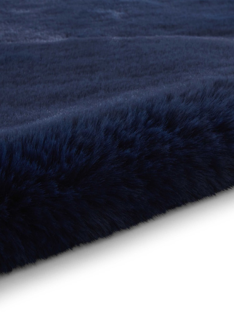 Think Rugs Navy Super Teddy Double Sheepskin Plain Shaggy Rug - Image 6 of 6