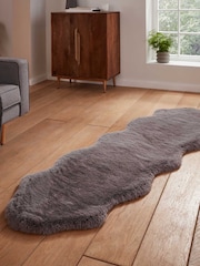 Think Rugs Grey Super Teddy Double Sheepskin Plain Shaggy Rug - Image 1 of 6