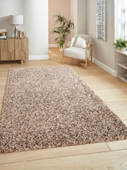 Think Rugs Beige Vista 3547 Plain Shaggy Rug - Image 2 of 6