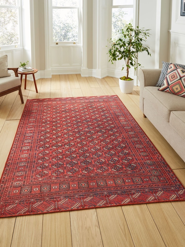 Think Rugs Red Kashmar Washable 2018 Traditional Rug - Image 1 of 6 Think Rugs Red Kashmar Washable 2018 Traditional Rug - Image 1 of 6
