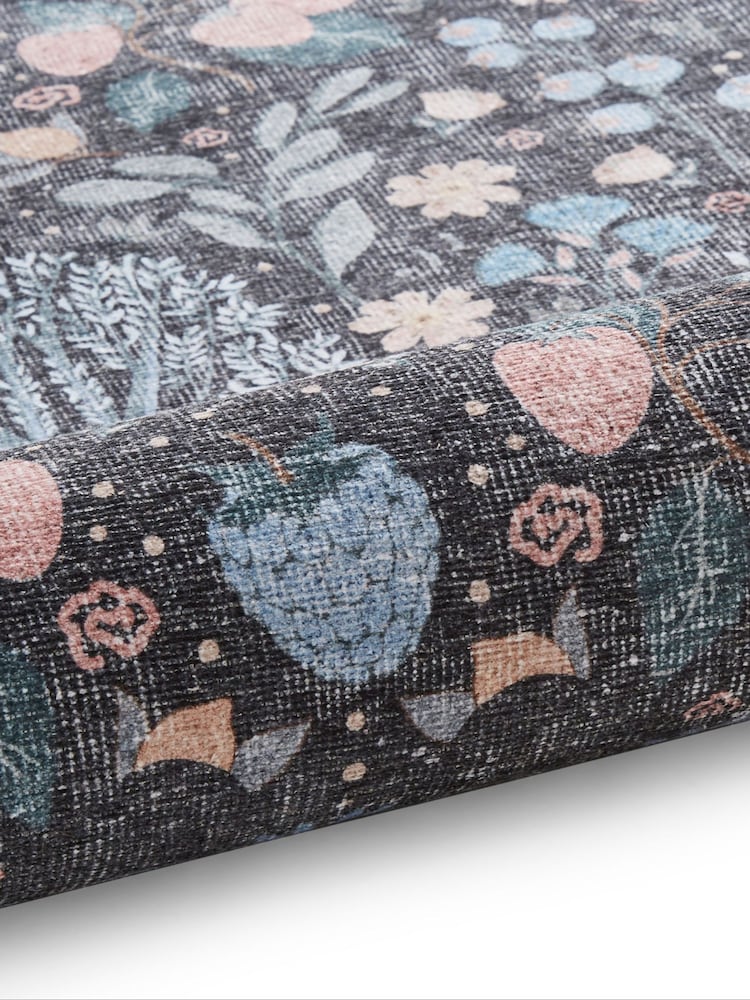 Think Rugs Black Versailles H1373 Floral Rug - Image 6 of 6