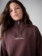 smALLSAINTS Brown Script Funnel Neck Sweater and Wide Leg Joggers Set - Image 6 of 12