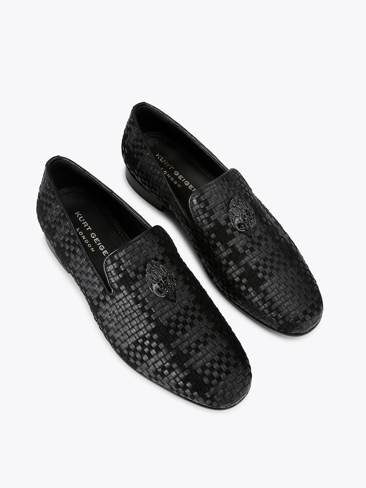 Kurt Geiger London Black Leather Ace Stud Shoes - Image 2 of 4