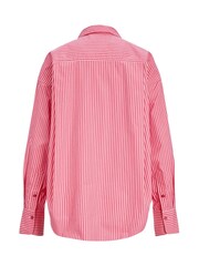 JJXX Pink Relaxed Poplin Shirt in Pink Stripe - Image 5 of 7