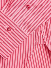 JJXX Pink Relaxed Poplin Shirt in Pink Stripe - Image 6 of 7