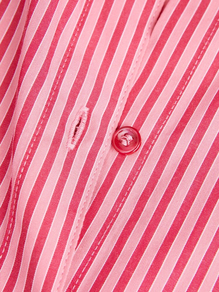 JJXX Pink Relaxed Poplin Shirt in Pink Stripe - Image 7 of 7
