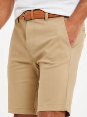 Threadbare Mid Natural Belted Chino Shorts - Image 4 of 4