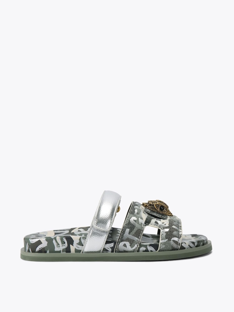 Kurt Geiger London Green Eagle Cut Out Sandals - Image 1 of 4