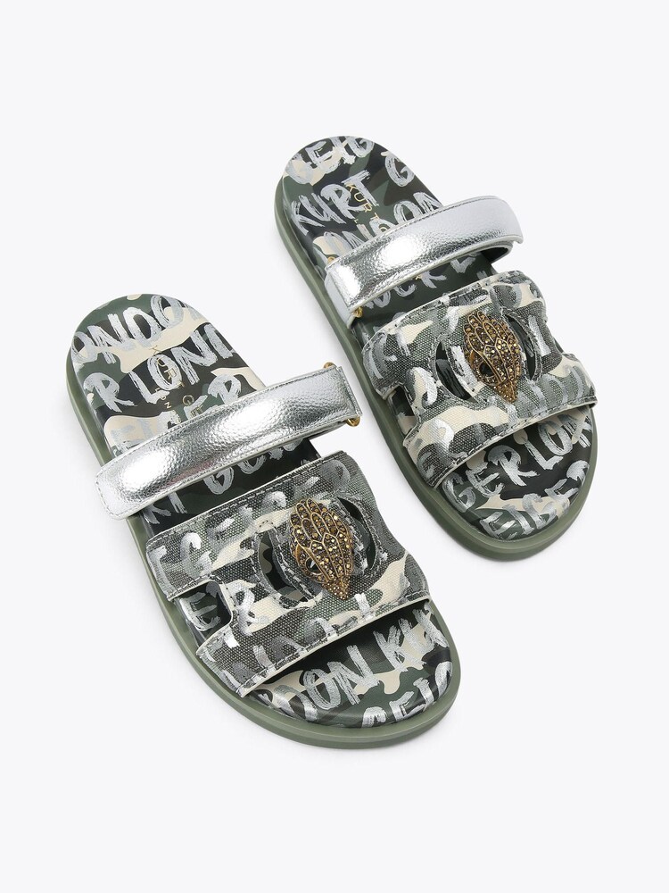 Kurt Geiger London Green Eagle Cut Out Sandals - Image 2 of 4