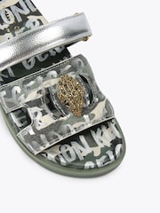 Kurt Geiger London Green Eagle Cut Out Sandals - Image 3 of 4