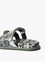 Kurt Geiger London Green Eagle Cut Out Sandals - Image 4 of 4