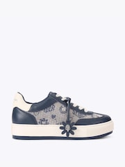 Kurt Geiger London Blue Monogram Flatform Trainers - Image 1 of 4