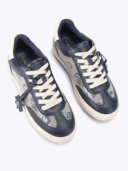 Kurt Geiger London Blue Monogram Flatform Trainers - Image 2 of 4
