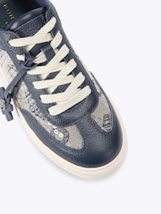 Kurt Geiger London Blue Monogram Flatform Trainers - Image 3 of 4