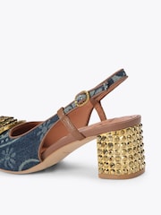 Kurt Geiger London Blue Chelsea Block Slingback Shoes - Image 4 of 4