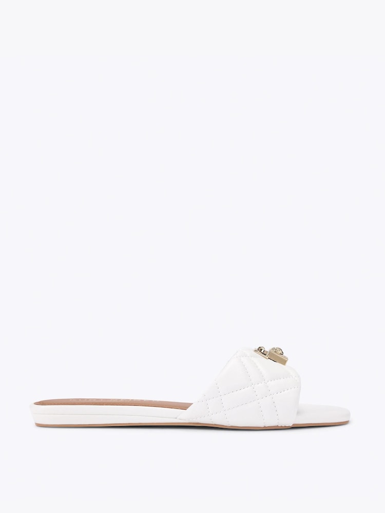 Kurt Geiger London White Brixton Flat Sandals - Image 1 of 4